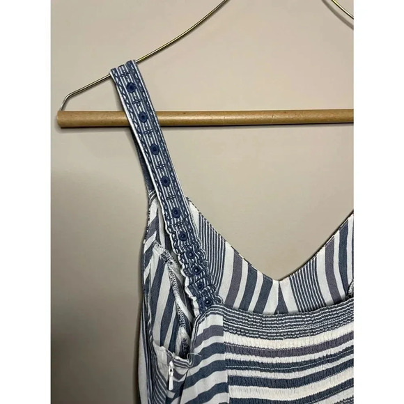 American Eagle Blue and White Striped Romper - Picture 7 of 9